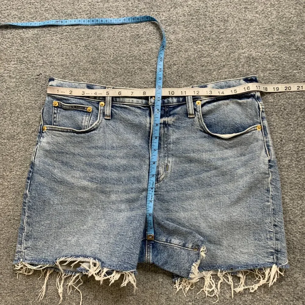 J Crew Shorts Women 30 Denim Elliot Wash High Rise Distressed Micro Cutoff